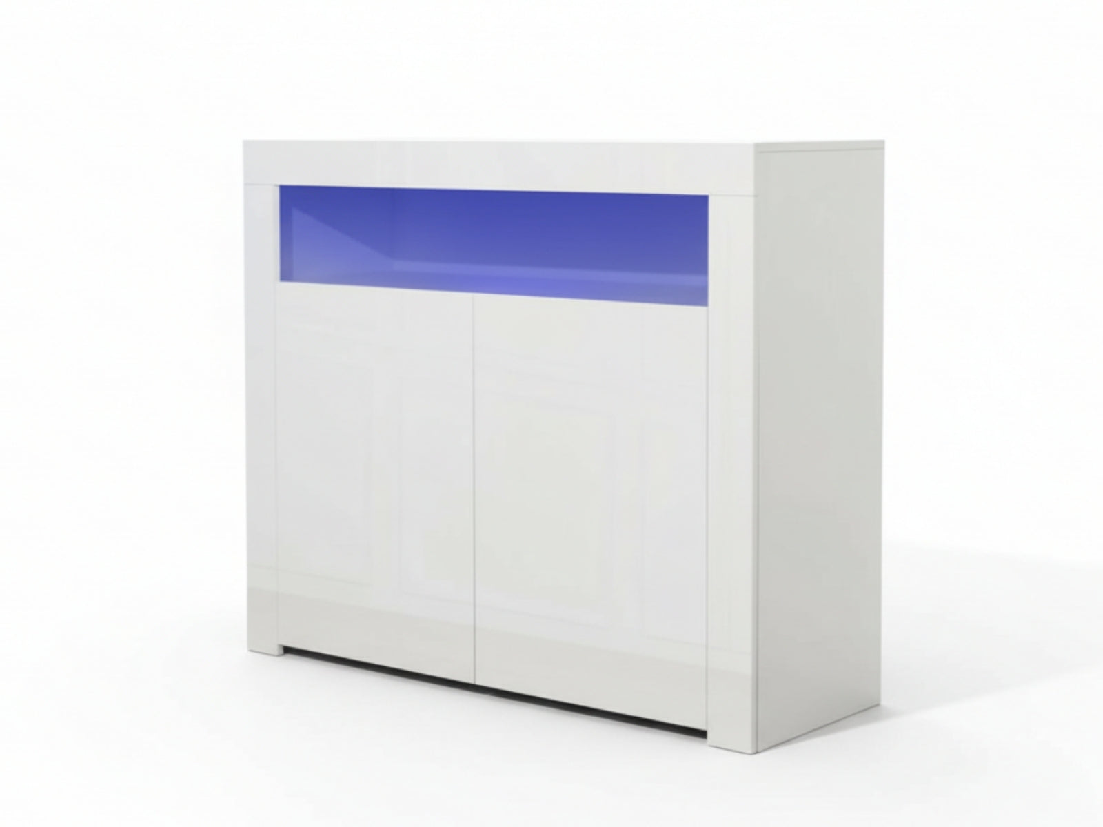 Anshos White 2-Door Buffet with LED Light - 108 cm