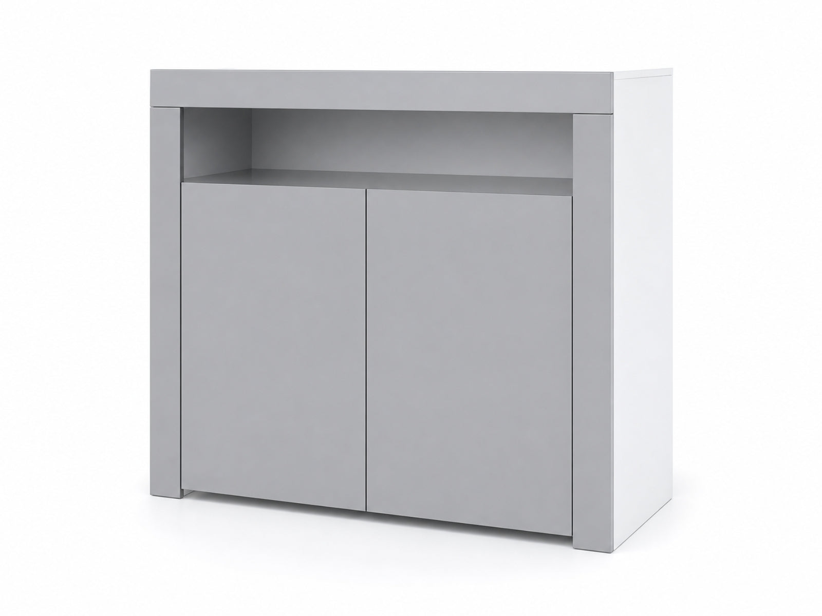 Anshos Buffet with LED Light White & Grey - 108 cm