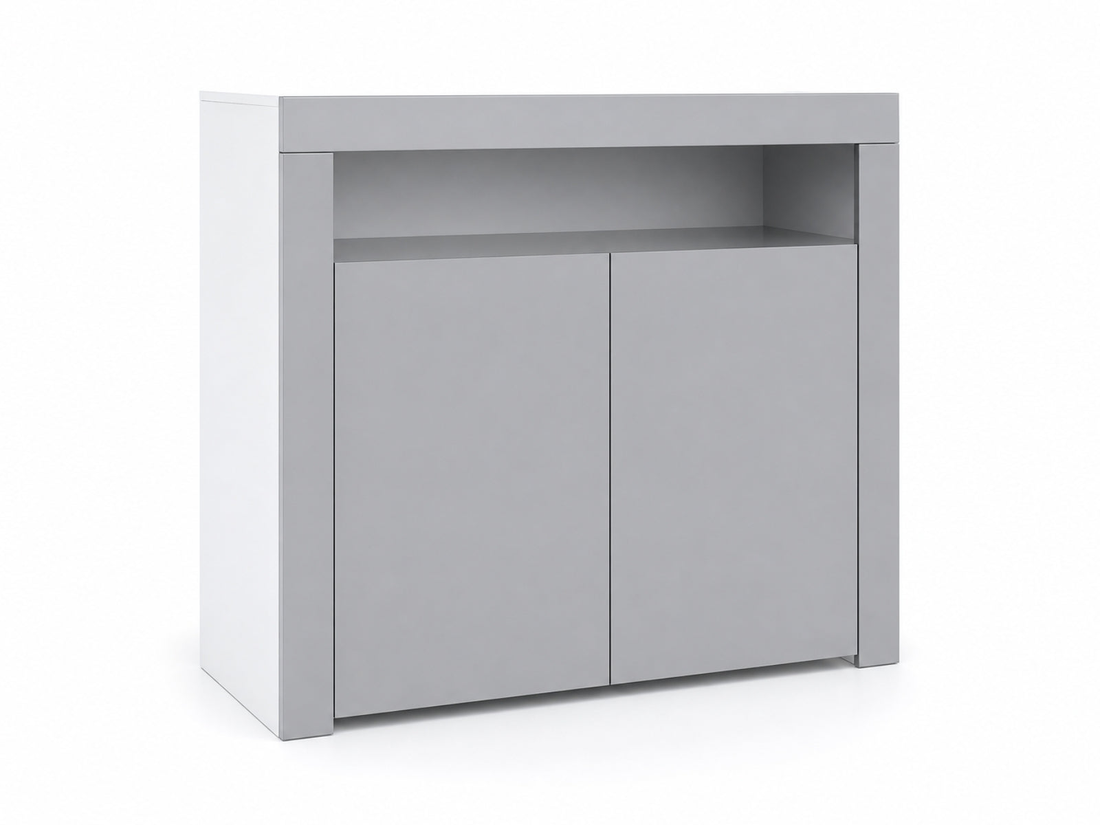 Anshos Buffet with LED Light White & Grey - 108 cm