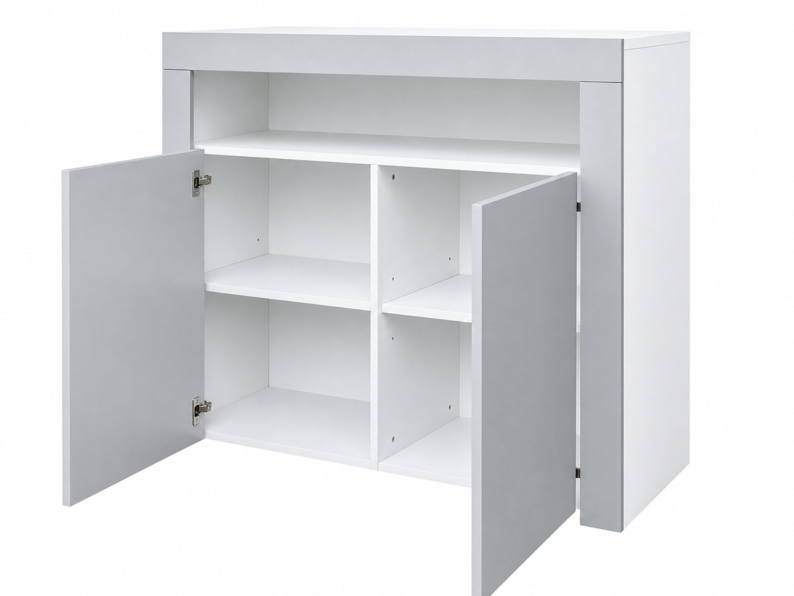 Anshos Buffet with LED Light White & Grey - 108 cm