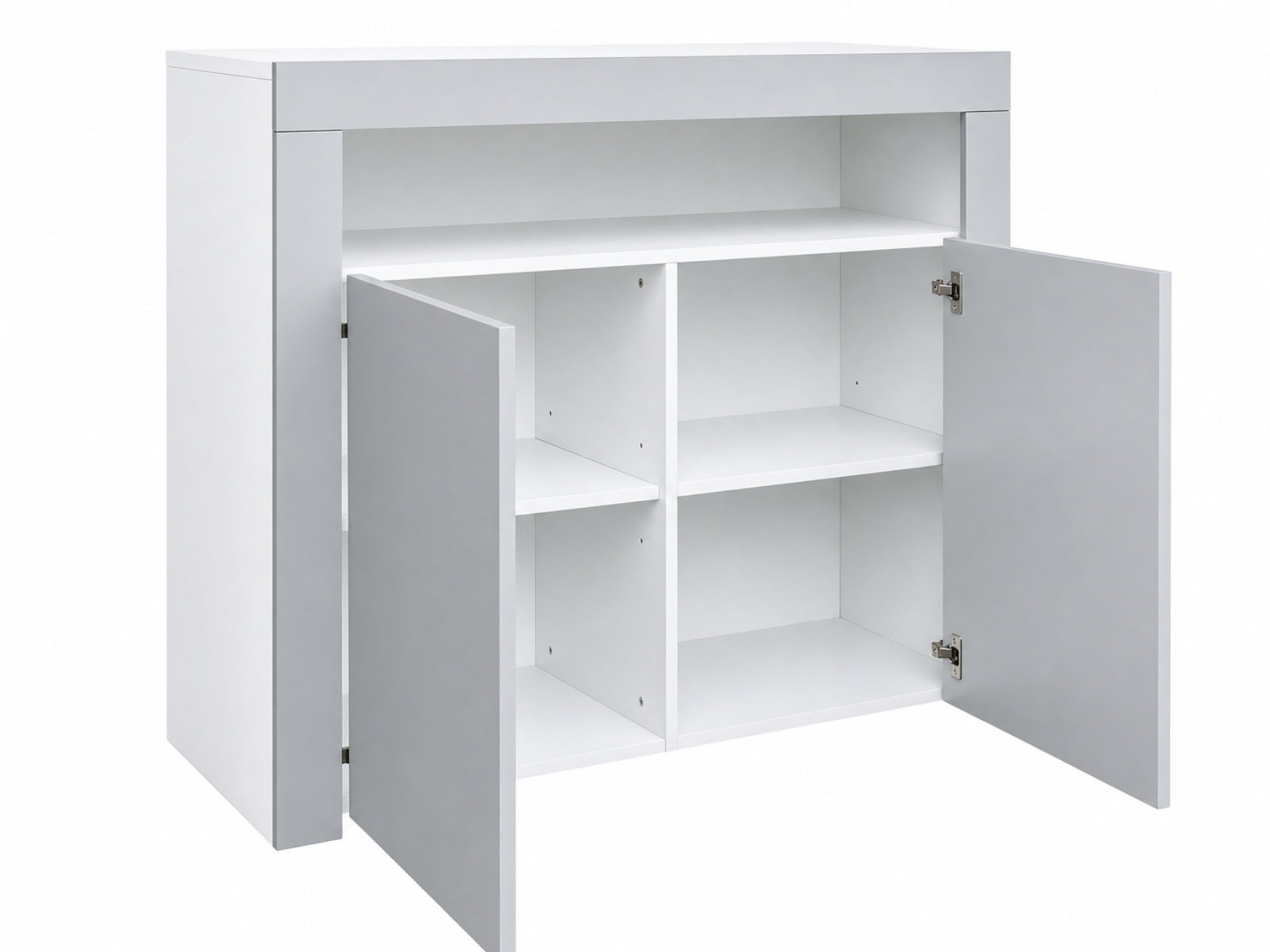 Anshos Buffet with LED Light White & Grey - 108 cm
