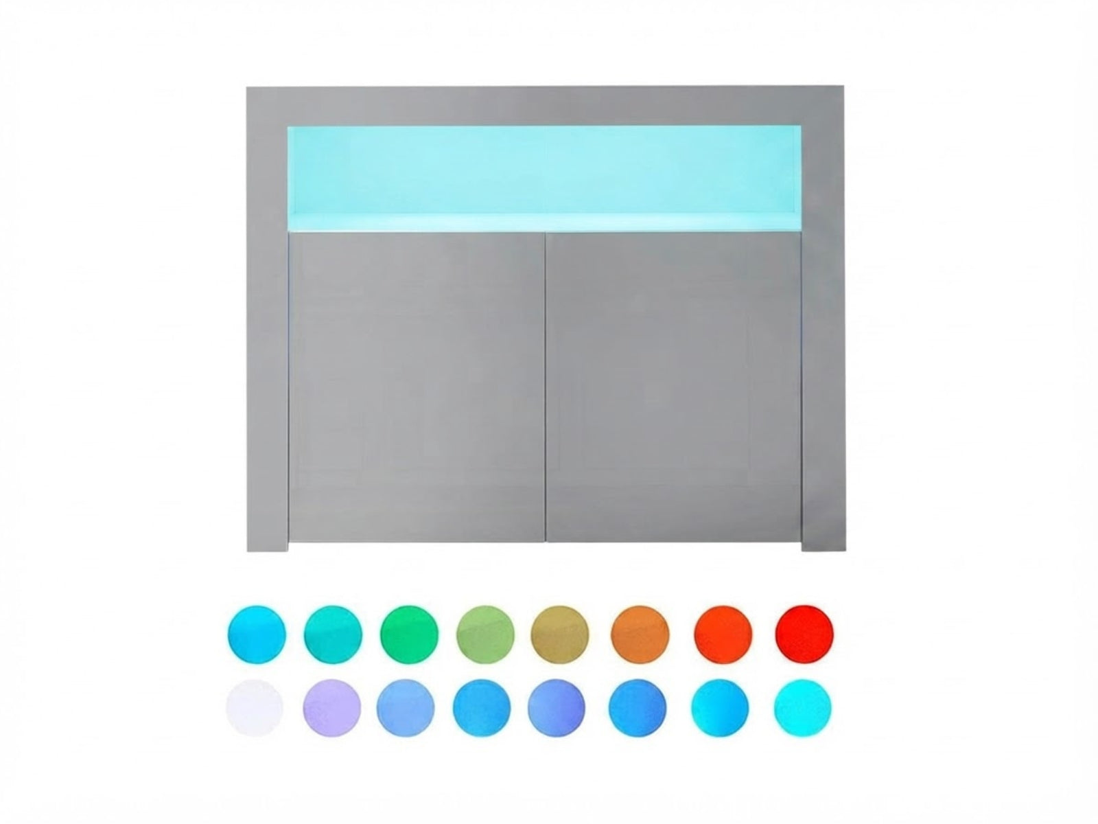 Anshos Buffet with LED Light White & Grey - 108 cm