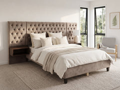 Amara Velvet Bed Frame with Bedside Tables - Double
