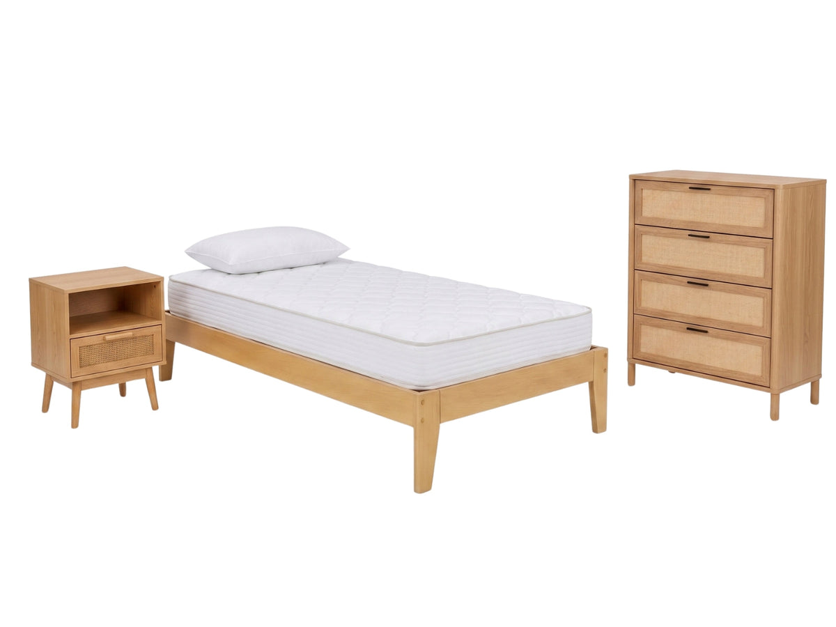 Cozy Oak Kids Bedroom Combo - 4 piece