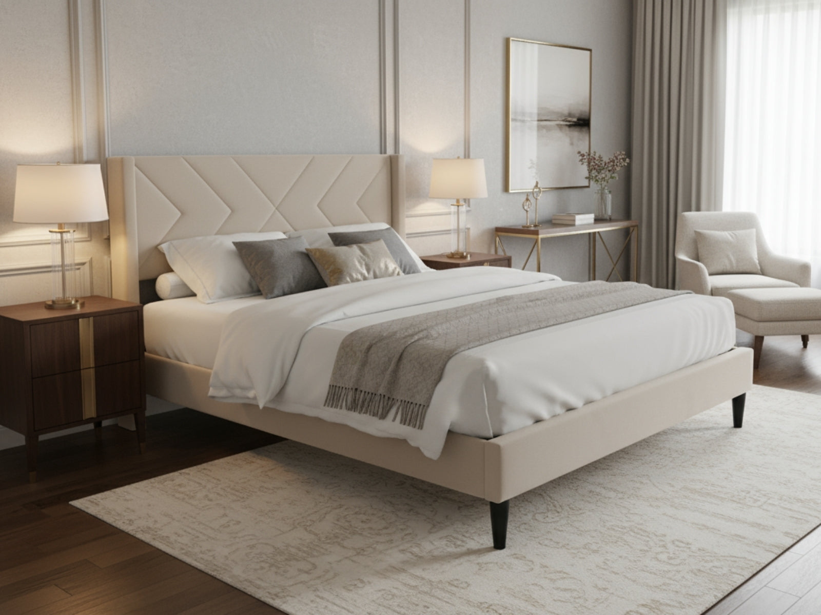 Breezy Bed Frame Beige - Double