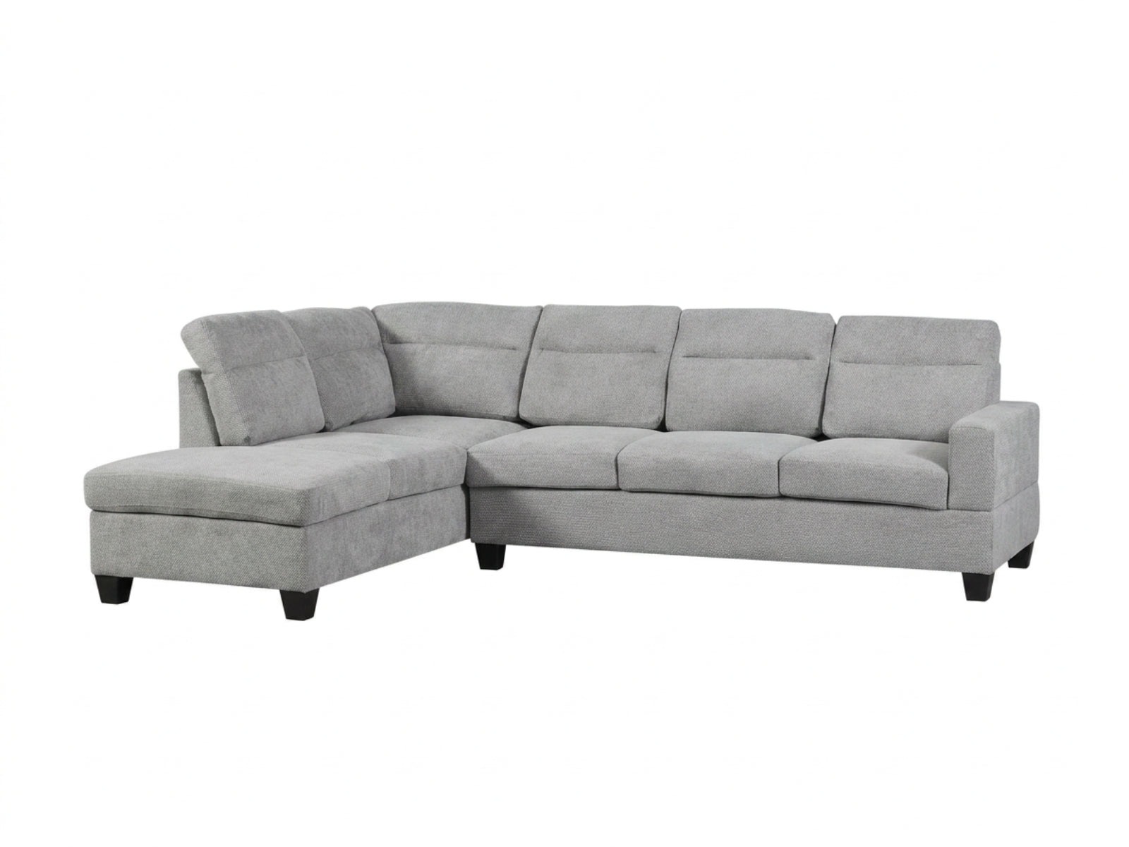 Delano Sectional Linen Sofa with Left Chaise - Grey