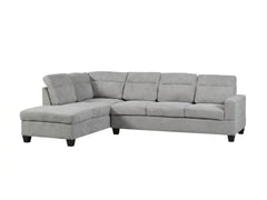 Delano Sectional Linen Sofa with Left Chaise - Grey