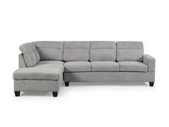 Delano Sectional Linen Sofa with Left Chaise - Grey