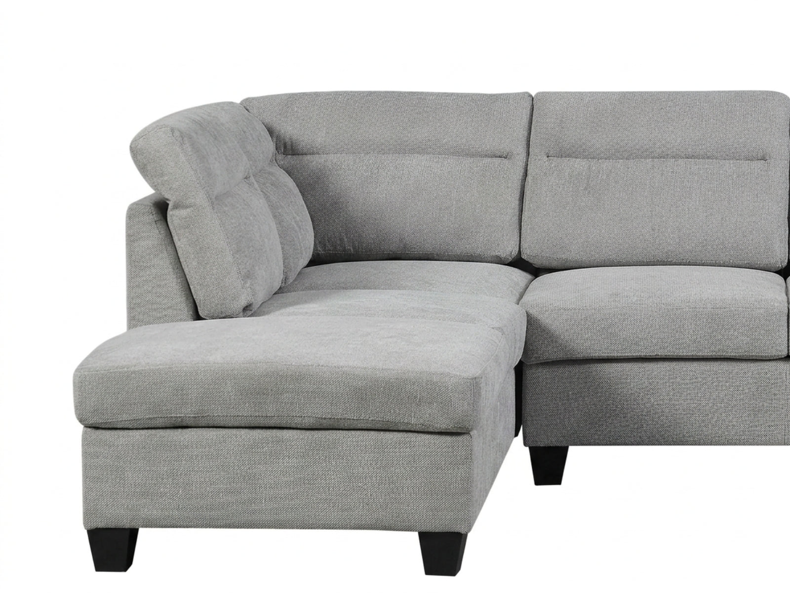 Delano Sectional Linen Sofa with Left Chaise - Grey