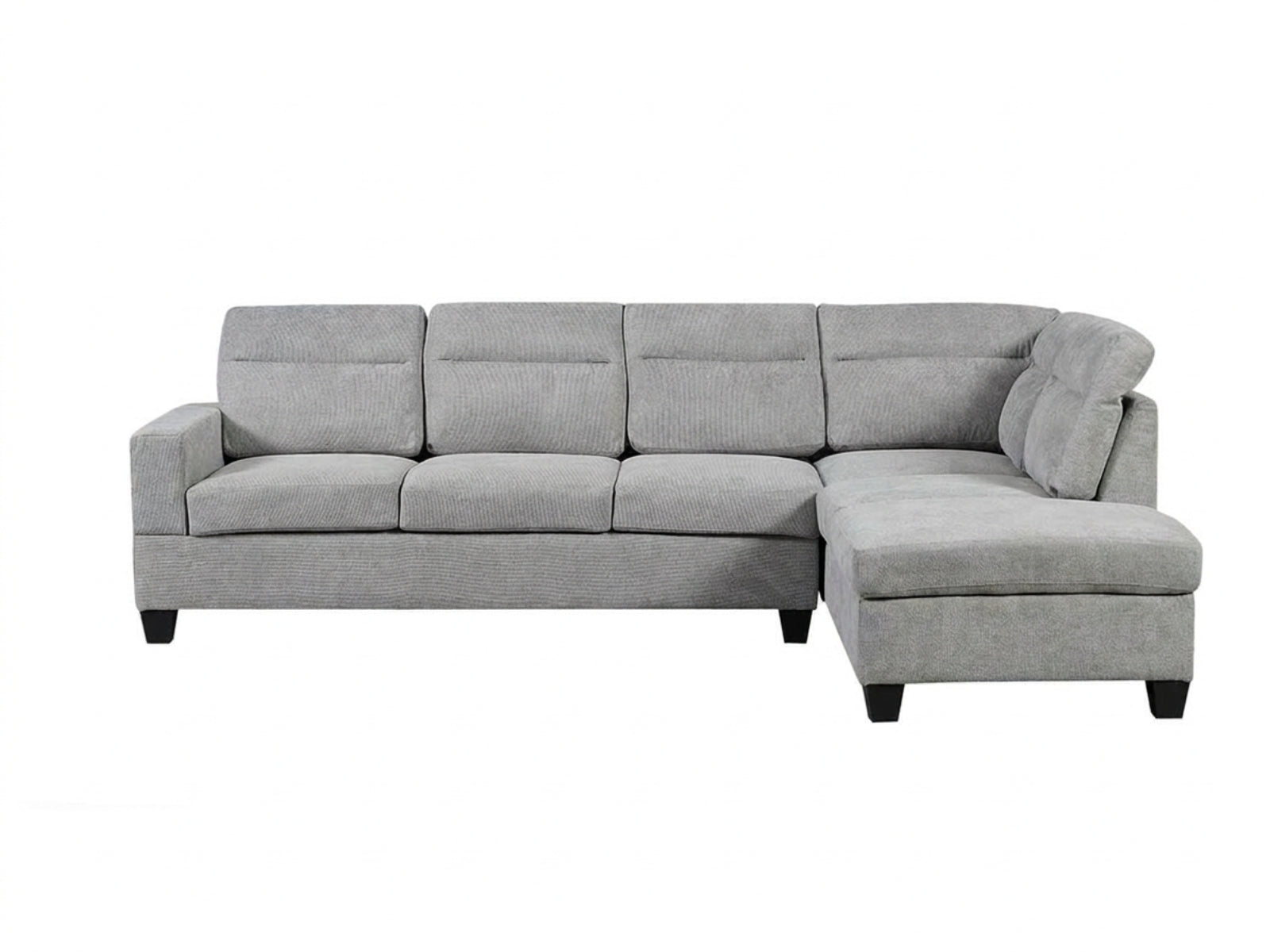 Delano Sectional Linen Sofa with Right Chaise - Grey