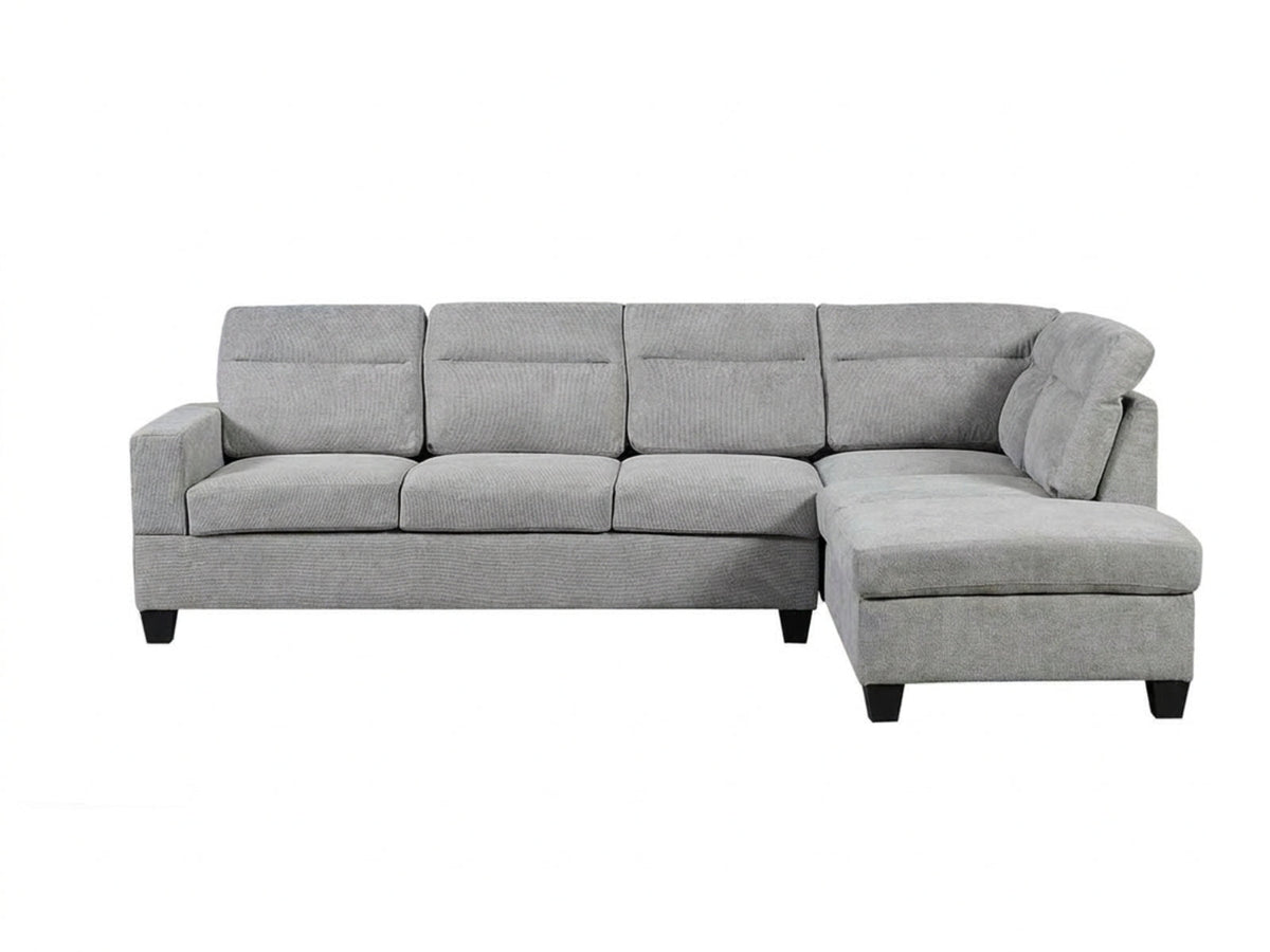 Delano Sectional Linen Sofa with Right Chaise - Grey