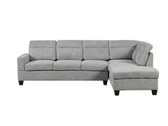 Delano Sectional Linen Sofa with Right Chaise - Grey