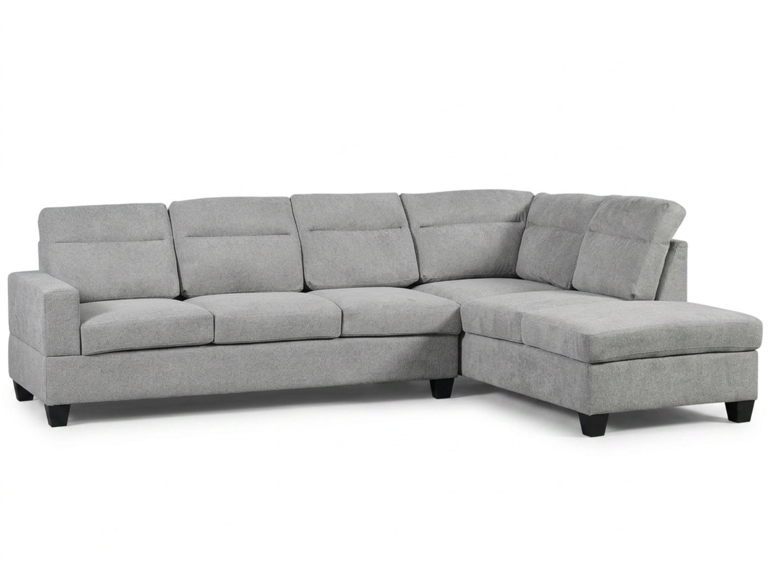 Delano Sectional Linen Sofa with Right Chaise - Grey