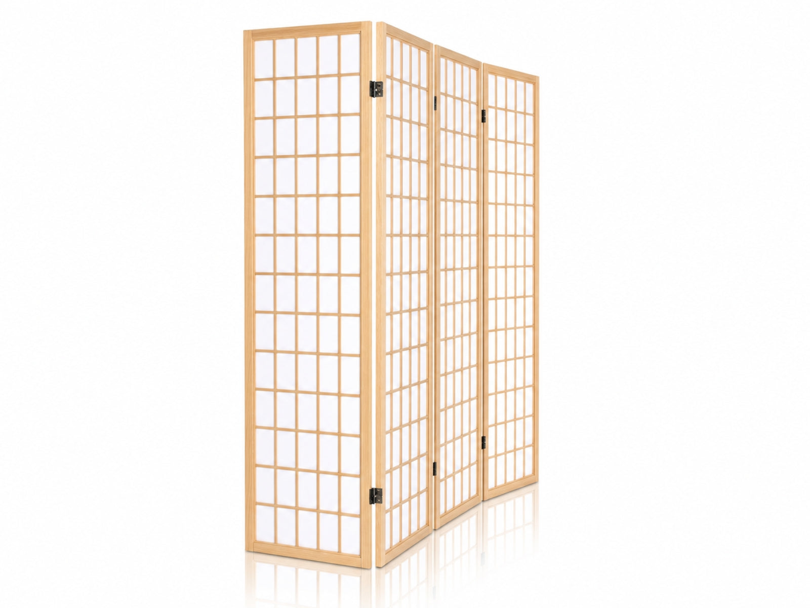 4-Panel Room Divider E P1 - Natural Wood