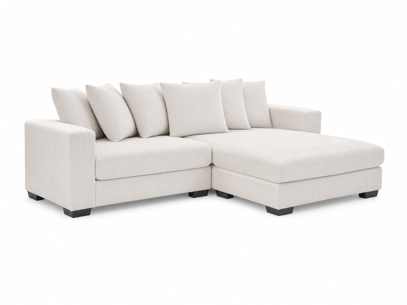 Daury L Shaped Sofa Corduroy - Beige