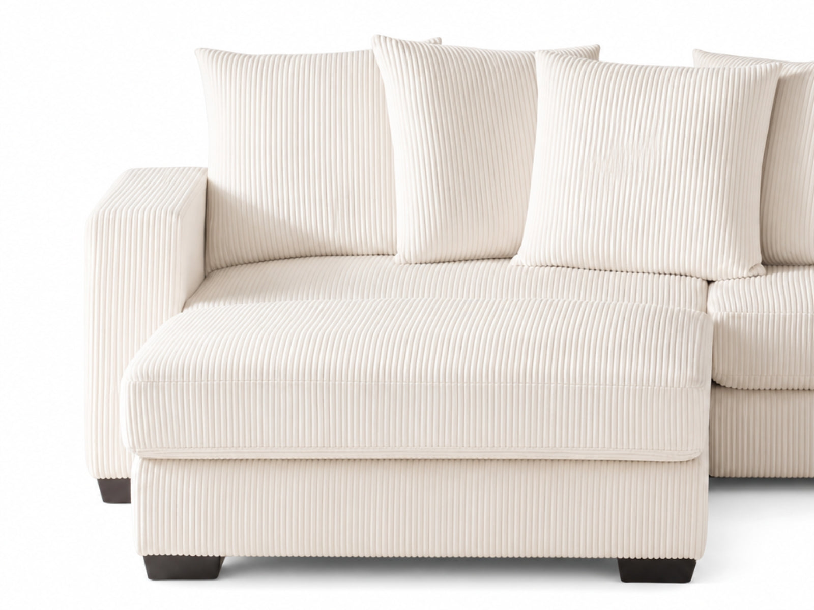 Daury L Shaped Sofa Corduroy - Beige
