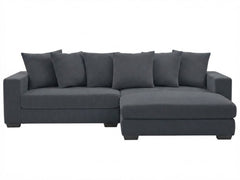 Daury L Shaped Sofa Corduroy  - Dark Grey