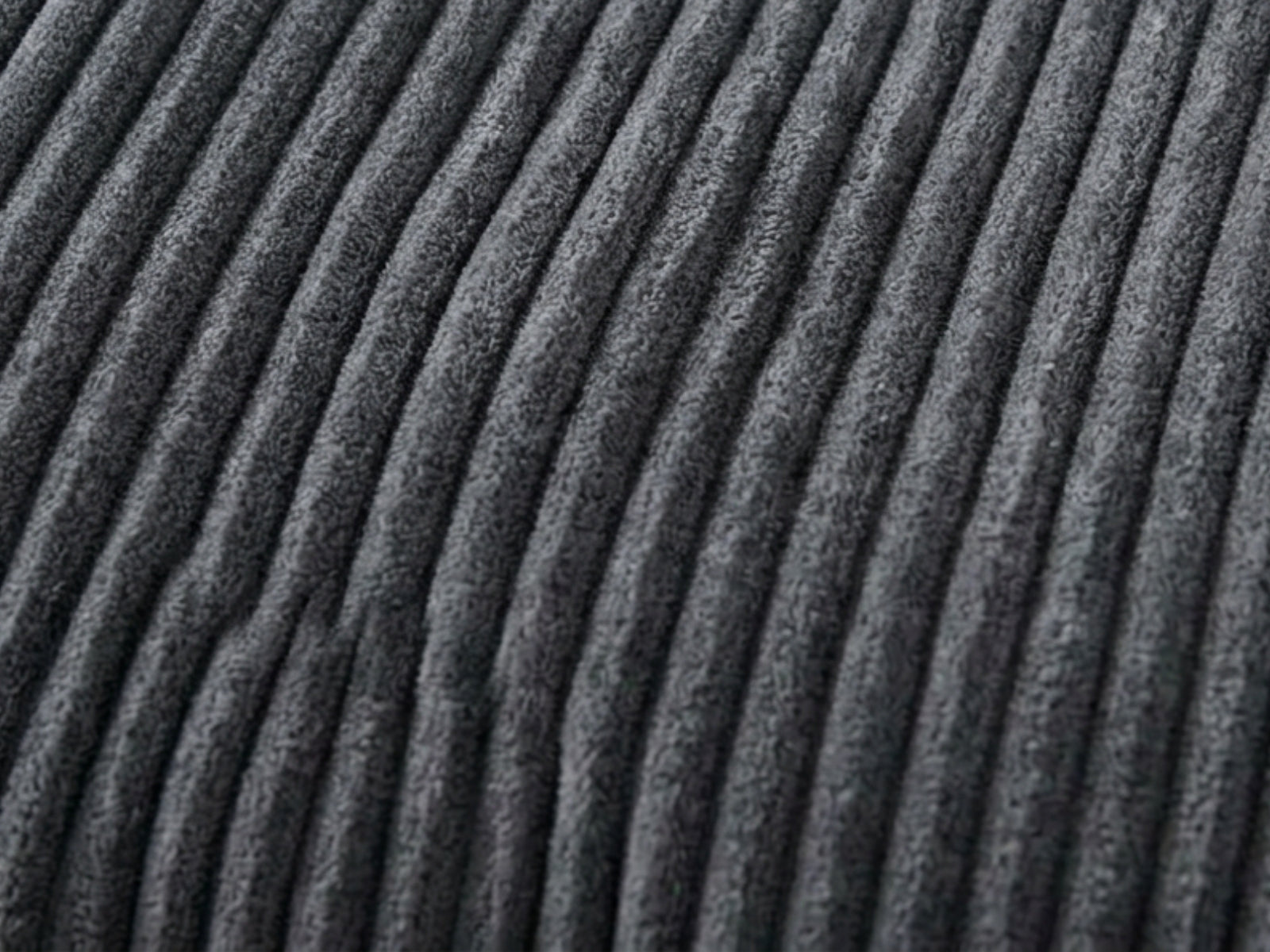 Daury L Shaped Sofa Corduroy  - Dark Grey