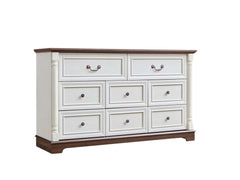 8-Drawer Chest - Antique White & Rustic Brown