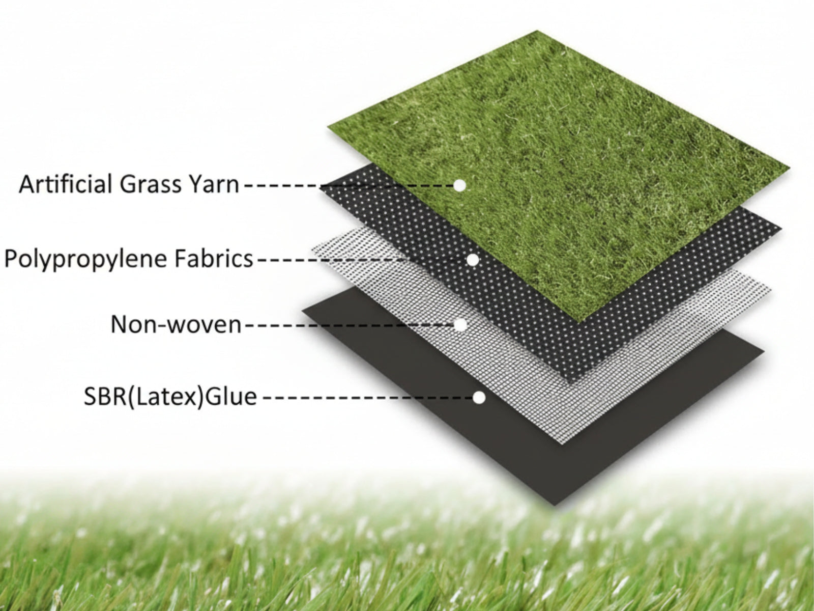 4-Colored 20 mm Artificial Grass - 1x10 m Roll