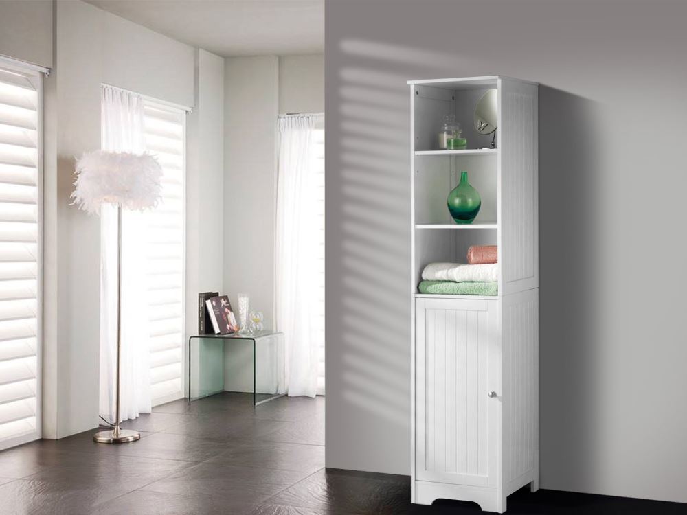 Bathroom Tower Cabinet - White