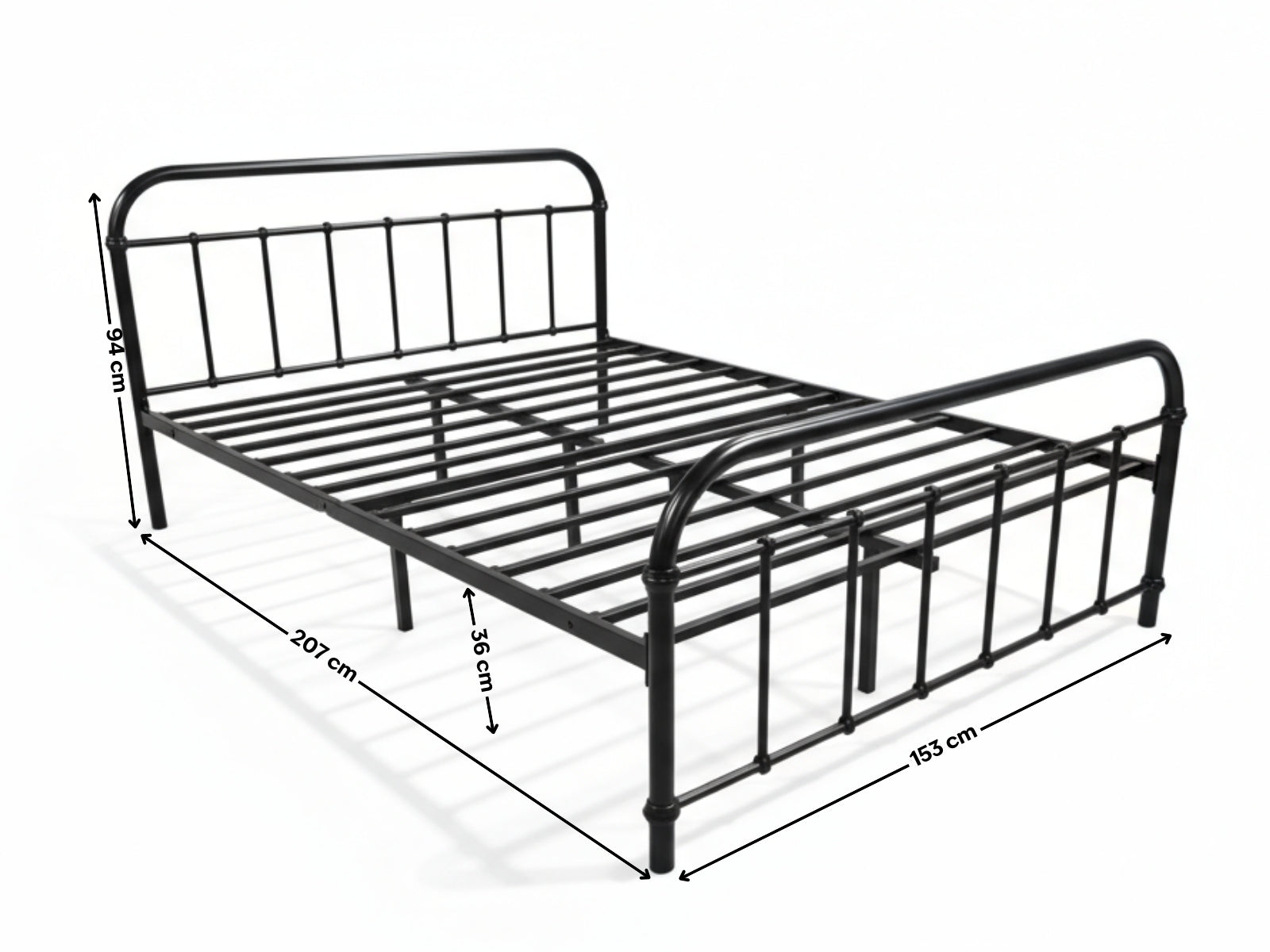 Darcy Metal Bed Frame Black - Queen