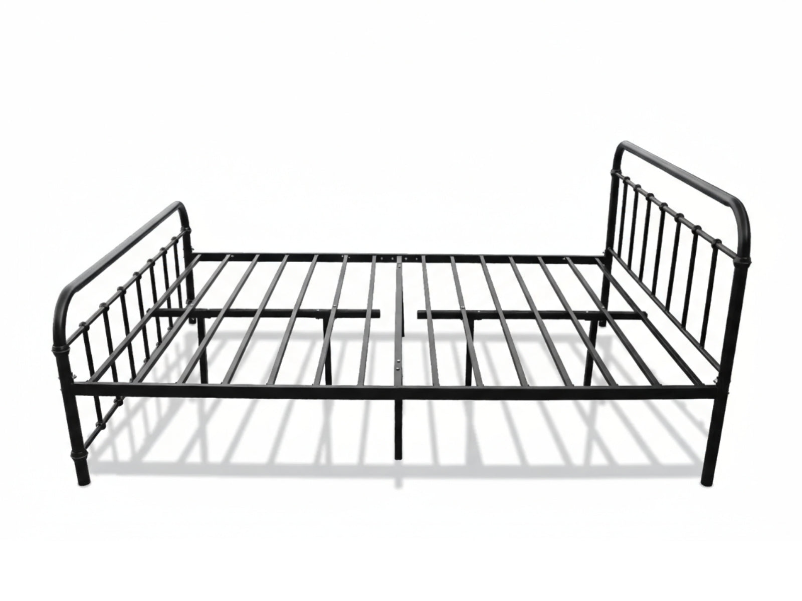 Darcy Metal Bed Frame Black & PIL20 Mattress with Pillows - Queen