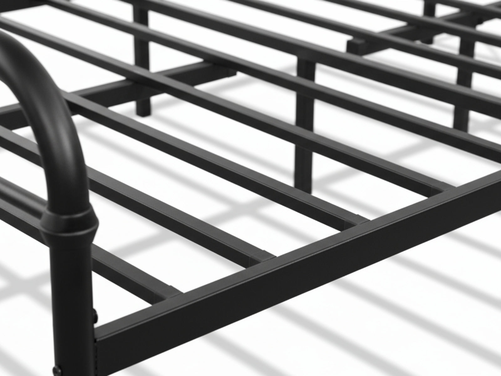 Darcy Metal Bed Frame Black & PIL20 Mattress with Pillows - Queen