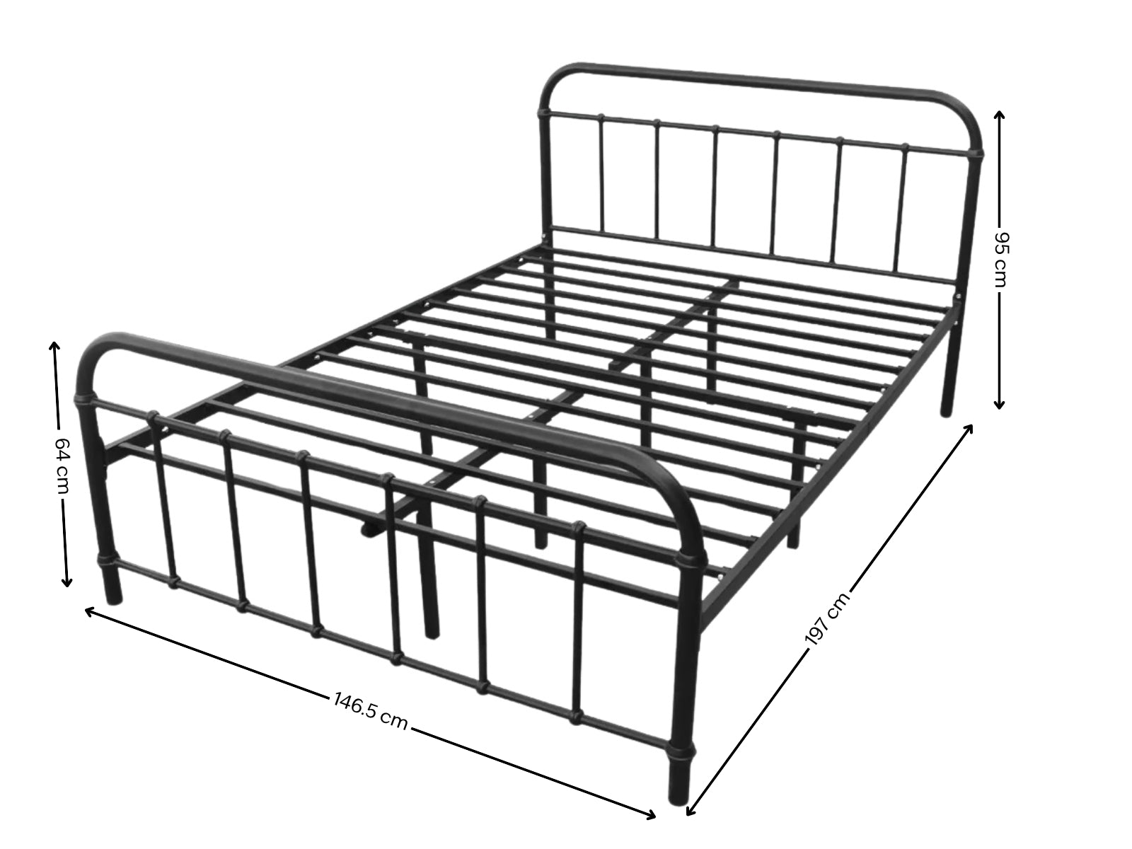 Darcy Metal Bed Frame Black - Double