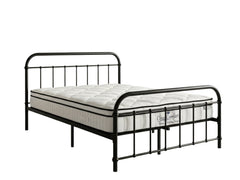 Darcy Metal Bed Frame Black & Boucle22 Mattress - Queen