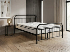 Darcy Metal Bed Frame Black & Boucle22 Mattress - Queen