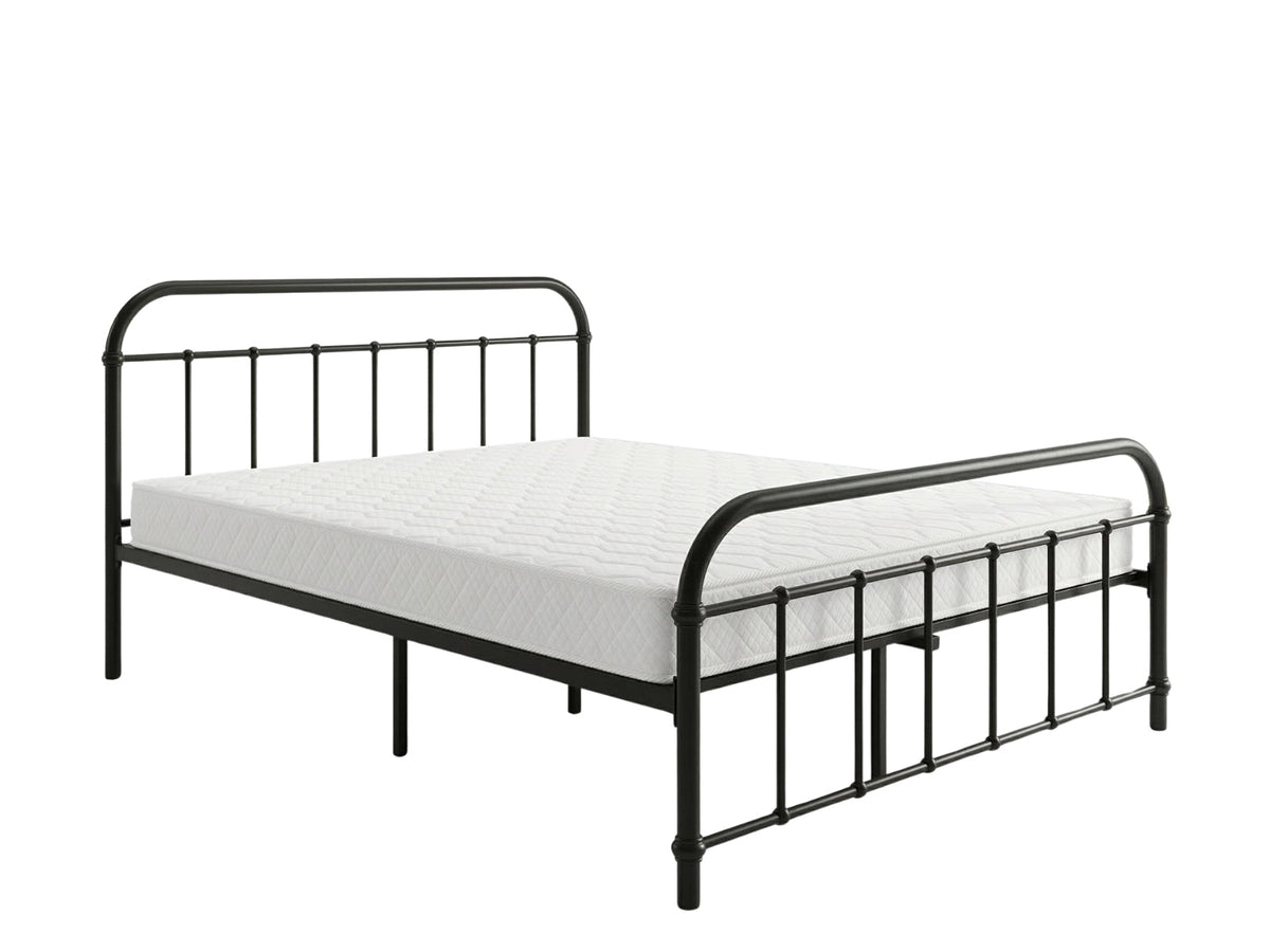Darcy Metal Bed Frame Black & Bon15 Mattress - Queen