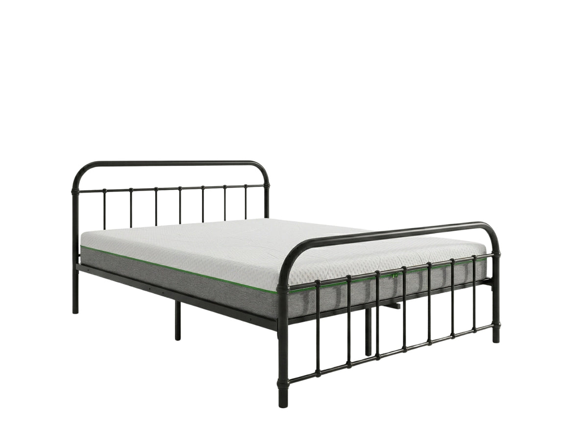 Darcy Metal Bed Frame Black & 3 Way Mattress - Queen