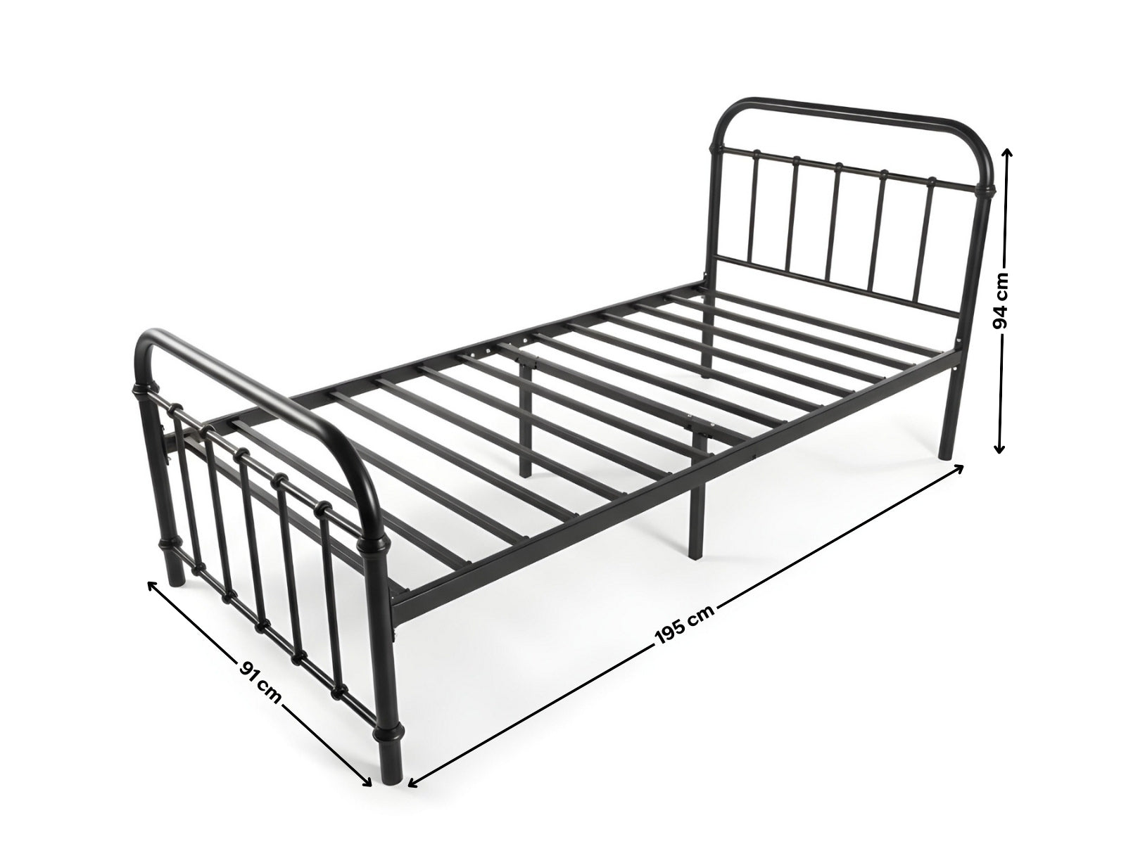 Darcy Metal Bed Frame Black - Single