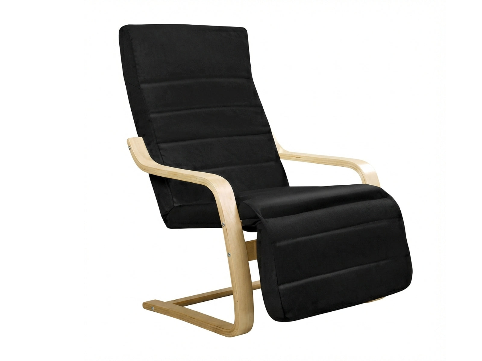 Bentwood Armchair with Footrest - Black