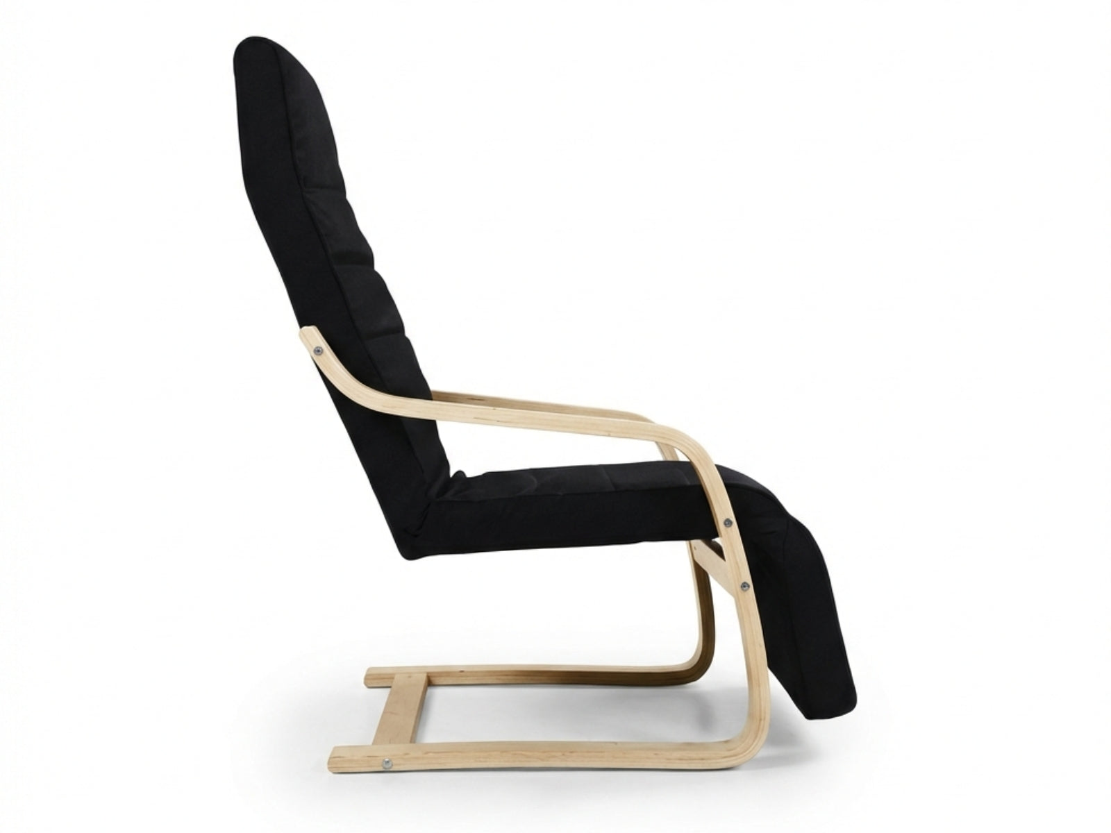 Bentwood Armchair with Footrest - Black