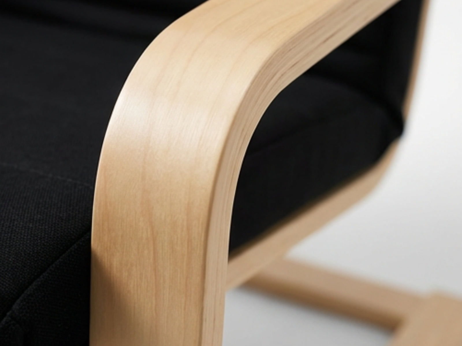 Bentwood Armchair with Footrest - Black