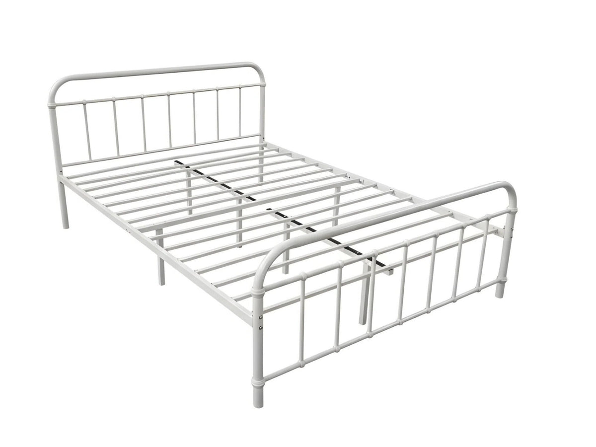Darcy Metal Bed Frame White - Queen