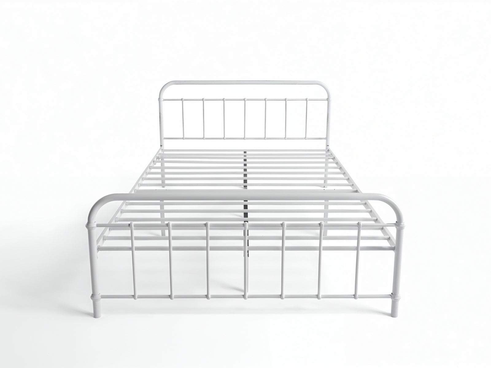 Darcy Metal Bed Frame White & Bon15 Mattress - Queen