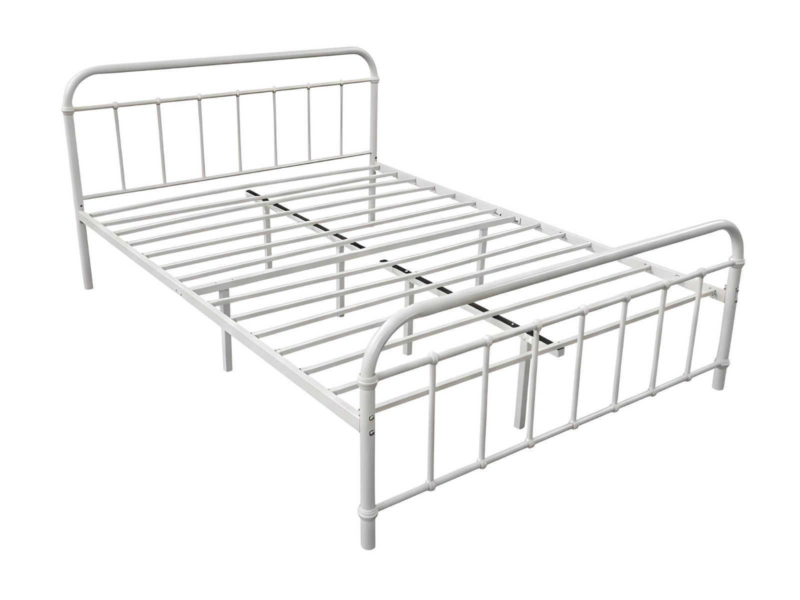 Darcy Metal Bed Frame White & Bon15 Mattress - Queen
