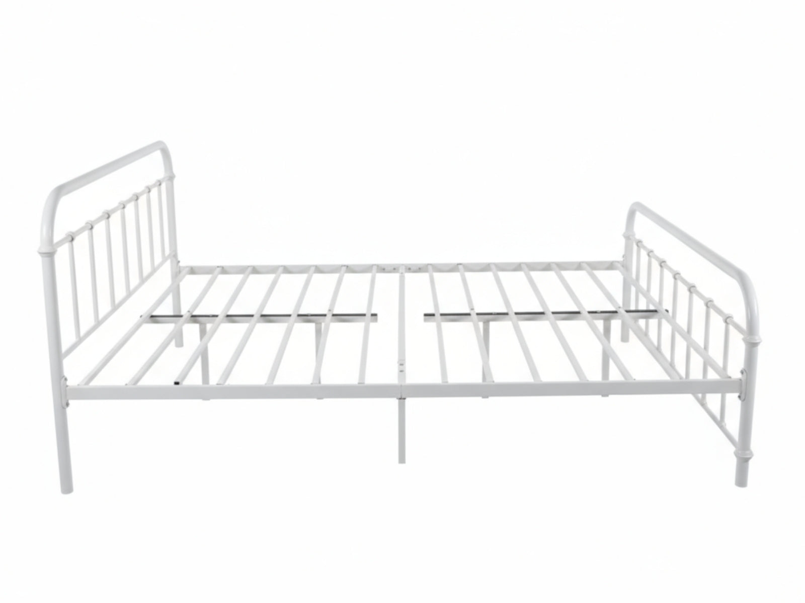 Darcy Metal Bed Frame White & Bon15 Mattress - Queen