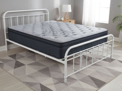 Darcy Metal Bed Frame White & Euro Top Mattress B34 - Queen