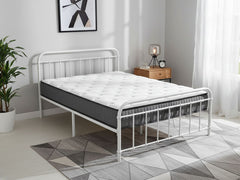 Darcy Metal Bed Frame White & FIRM23 Mattress - Queen