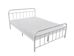 Darcy Metal Bed Frame White & Bon15 Mattress - Queen