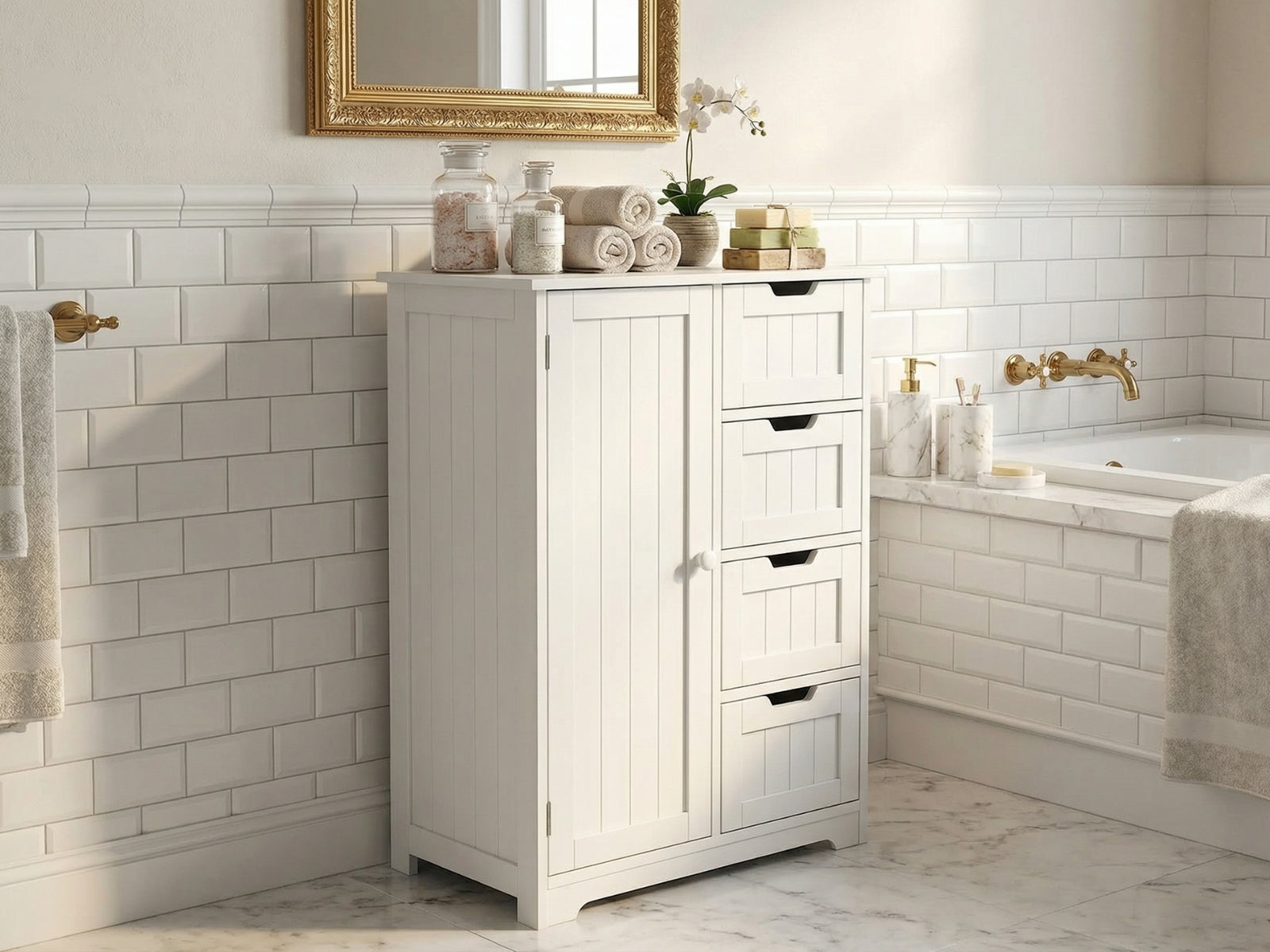 Bathroom 4-Draw Cabinet