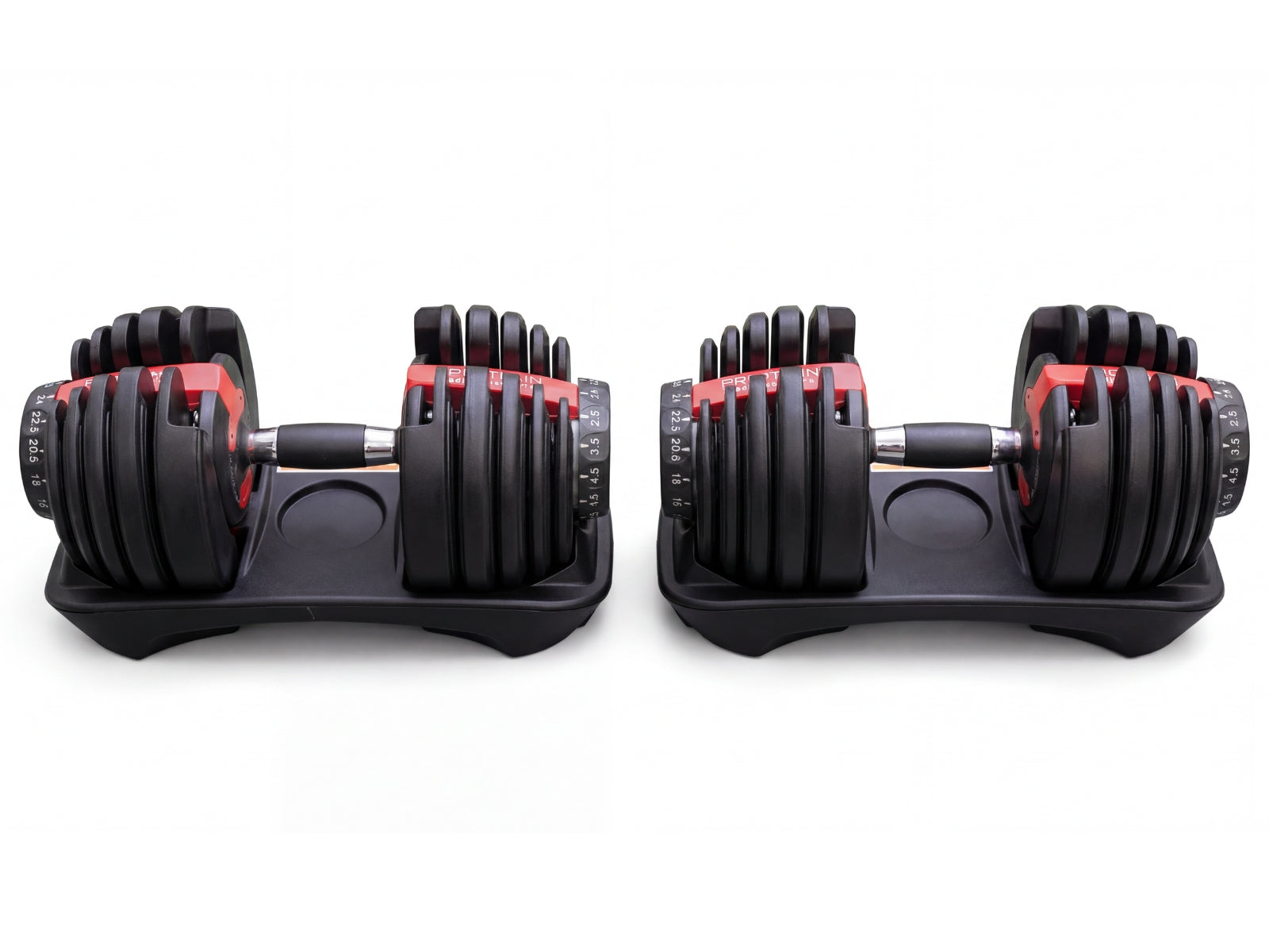 Adjustable Dumbbell Set Black & Red- 24 kg (Set of 2)
