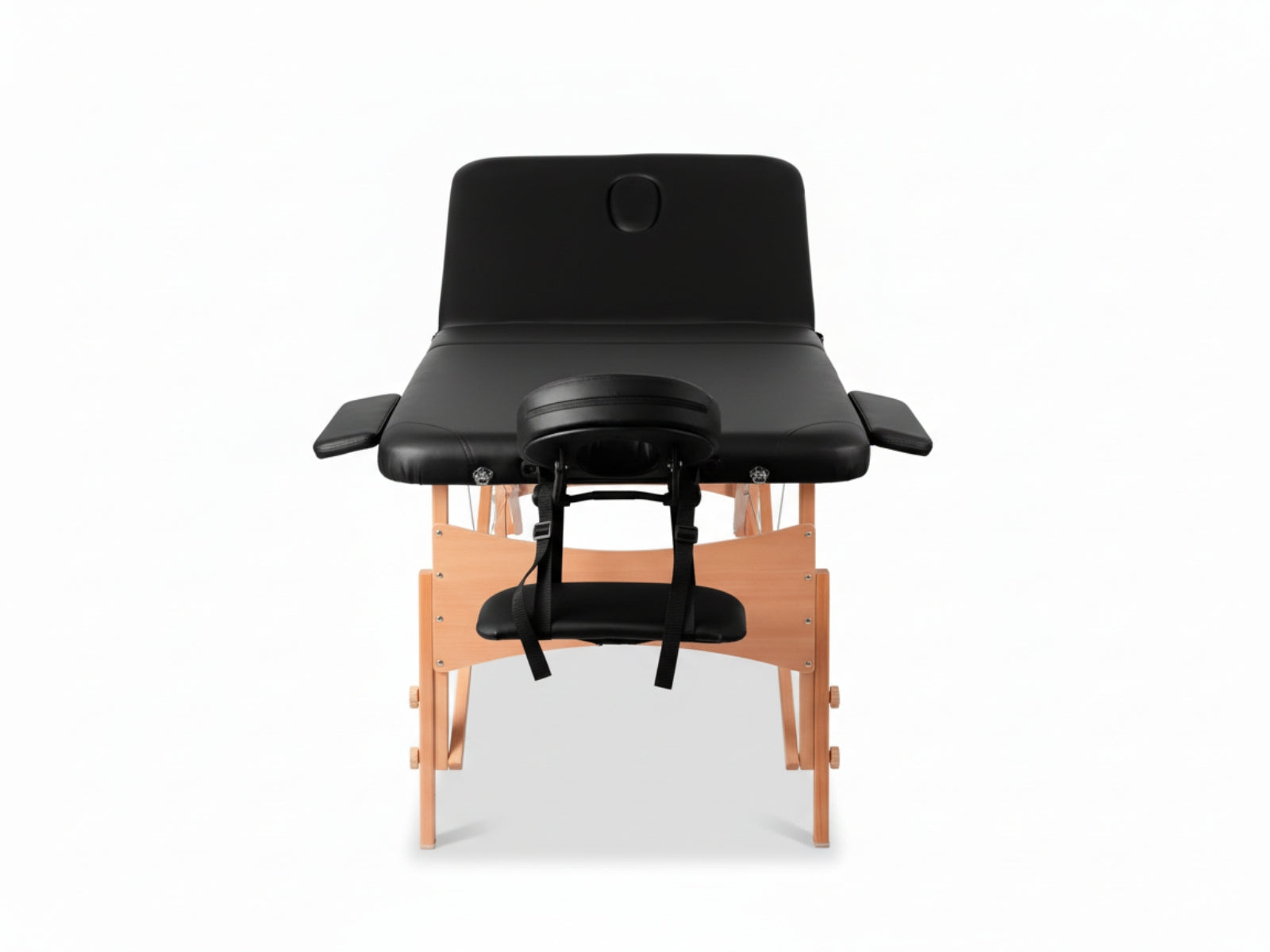 3-Fold Portable Wooden Massage Table - Black