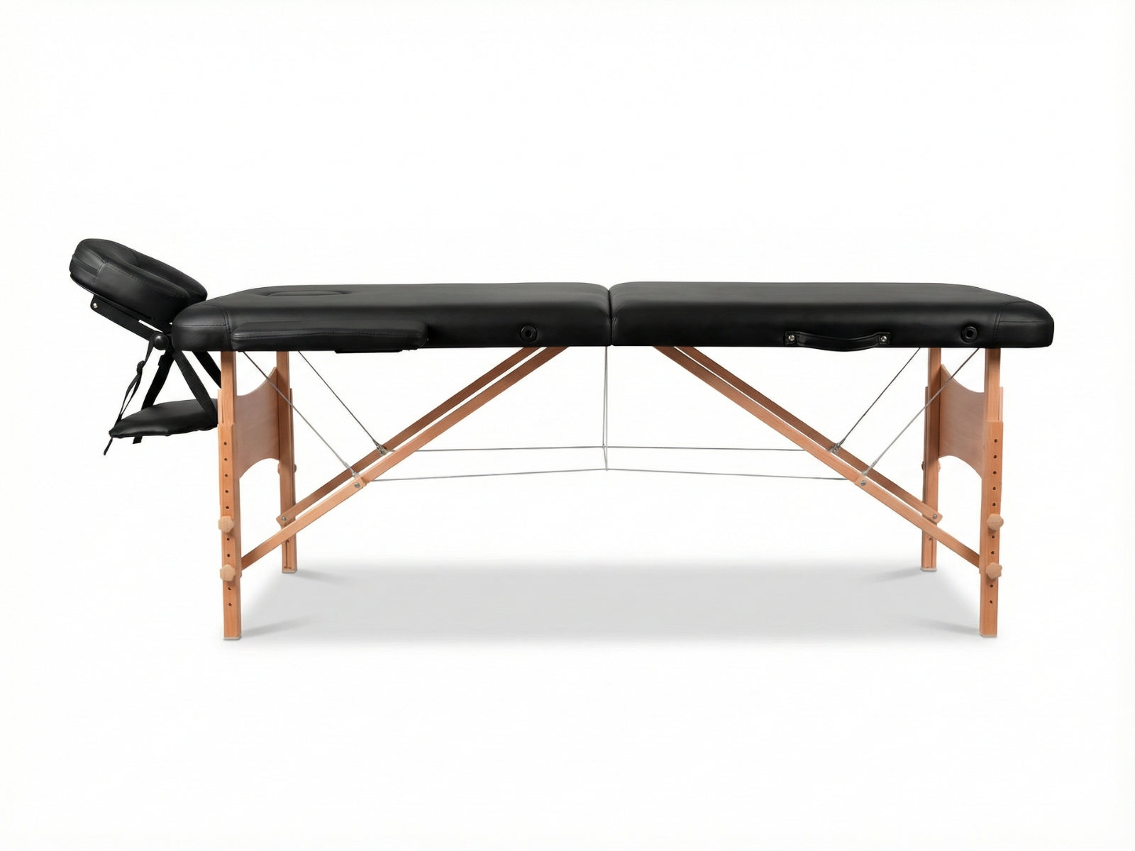 3-Fold Portable Wooden Massage Table - Black