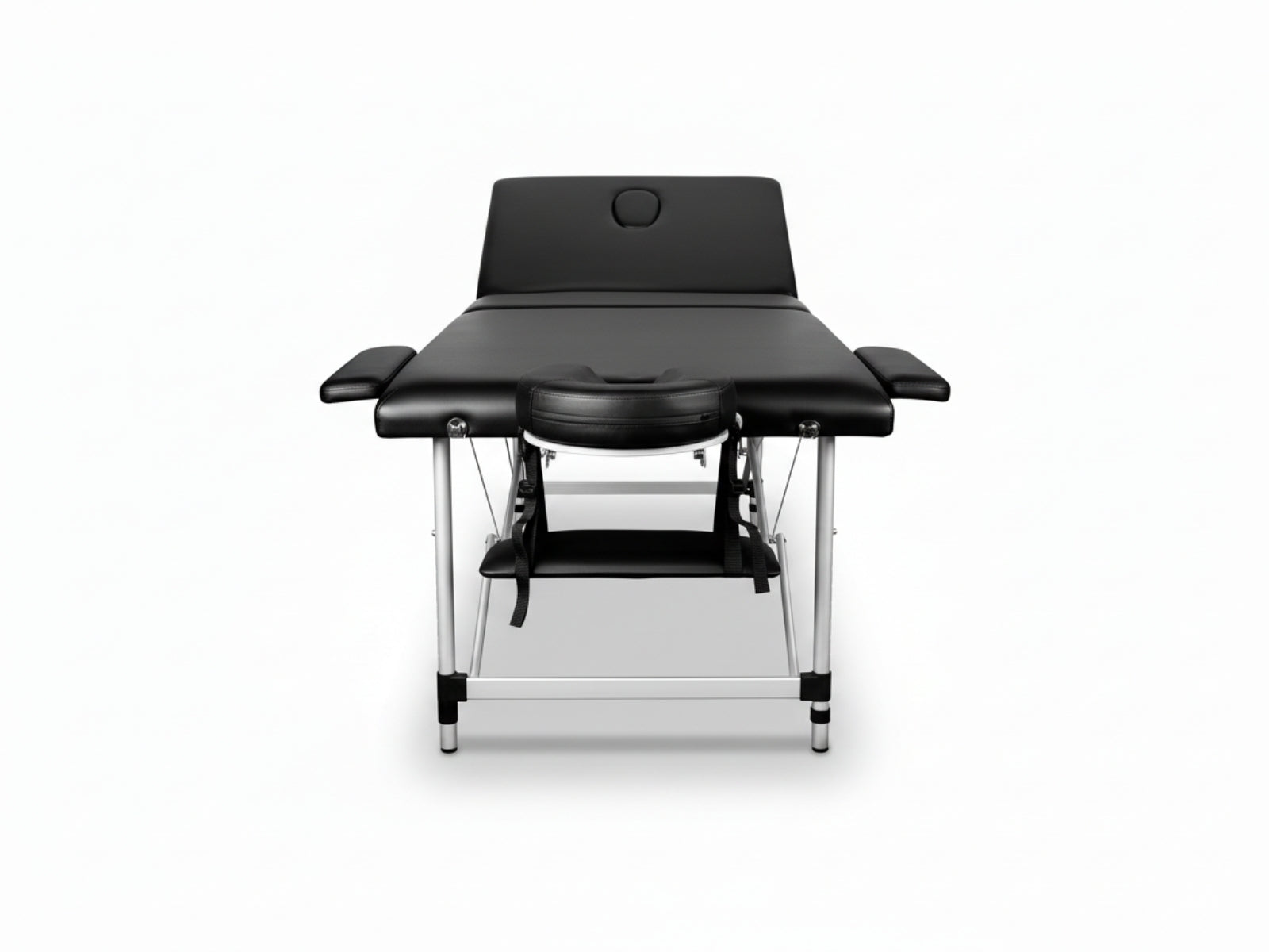 3-Fold Portable Aluminum Massage Table - Black