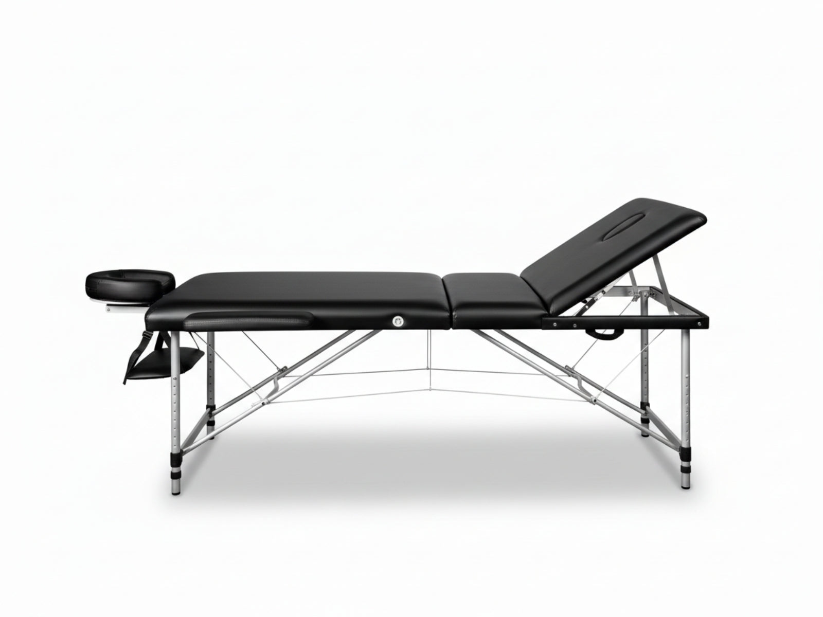 3-Fold Portable Aluminum Massage Table - Black